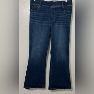 SPANX Dark Wash Bootcut Flare Jeans 2X Tall Pull-On Stretch